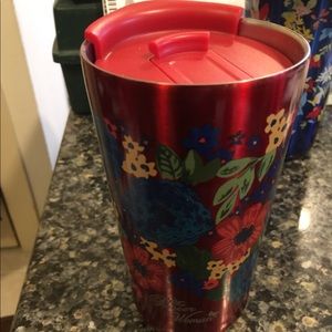 Pioneer woman stainless steel mug with lid!